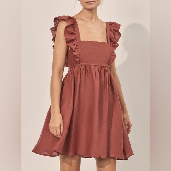 KIVARI Clove Mini Dress in Rust color NWT XS - Picture 4 of 13